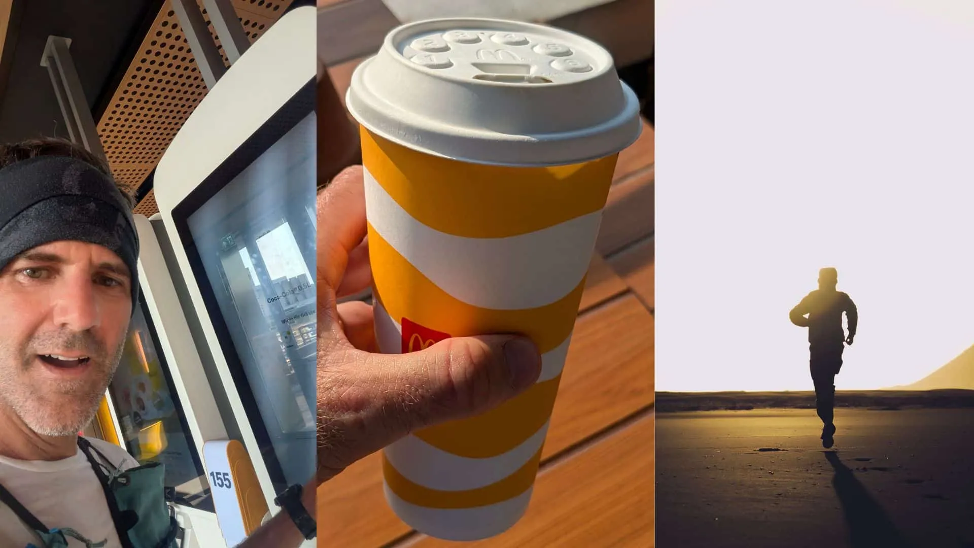 Cola bei McDonalds nach einem langen Lauf