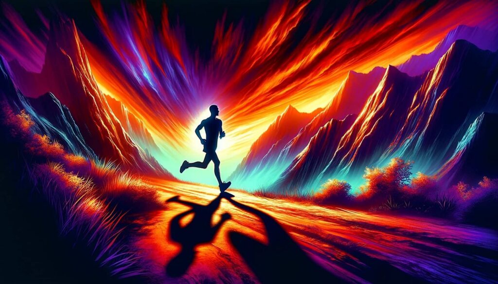 Runner in der Abenddämmerung